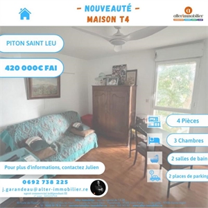 maison de ville à la vente -   97424  LE PITON SAINT LEU, surface 96 m2 vente maison de ville - UBI424065316